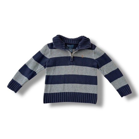 Polo | Wide Stripe Quarter Zip Sweater (4) - Picture 3 of 5